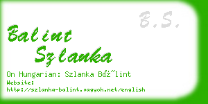 balint szlanka business card